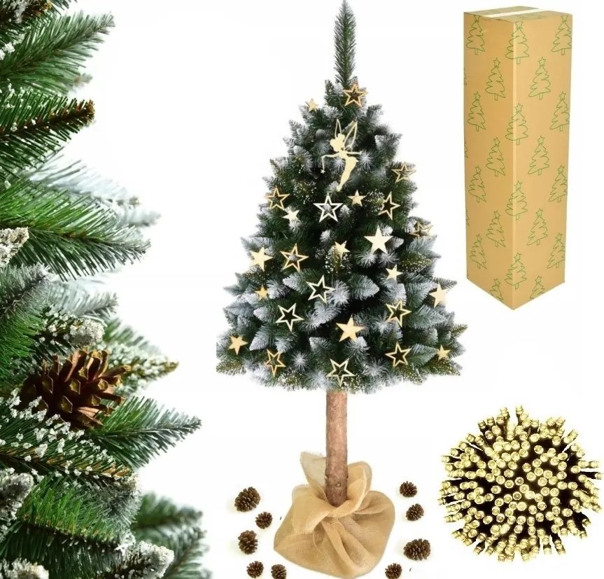 Karácsonyfa Törzs Műfenyő Gyémánt Sűrű Prémium 180CM Led Lámpák