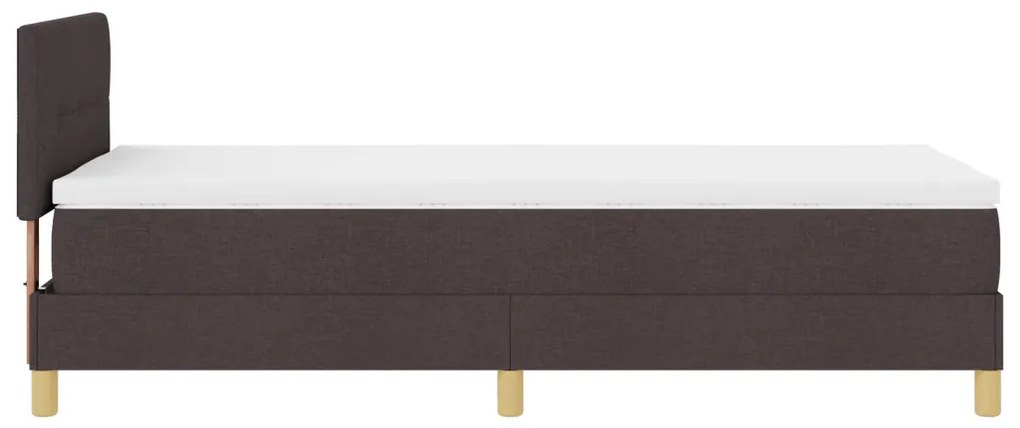 Boxspring ágy matraccal és LED fénnyel sötétbarna 80x200 cm szövet