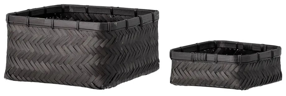 Bambusz tárolókosár szett 2 db-os 24x24x12 cm Donia – Bloomingville