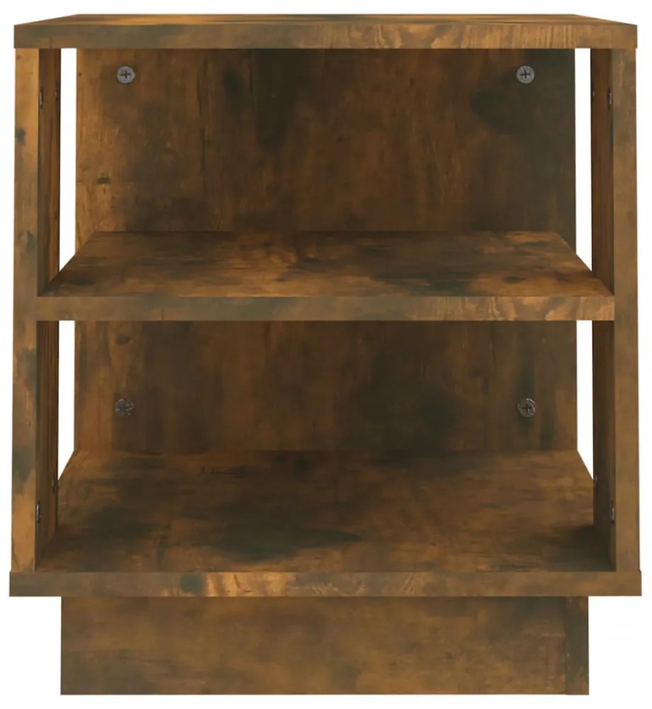 vidaXL füstös tölgyszínű szerelt fa dohányzóasztal 40 x 40 x 43 cm