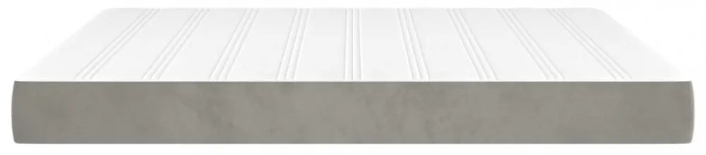világosszürke bársony zsebrugós ágymatrac 180x200x20 cm