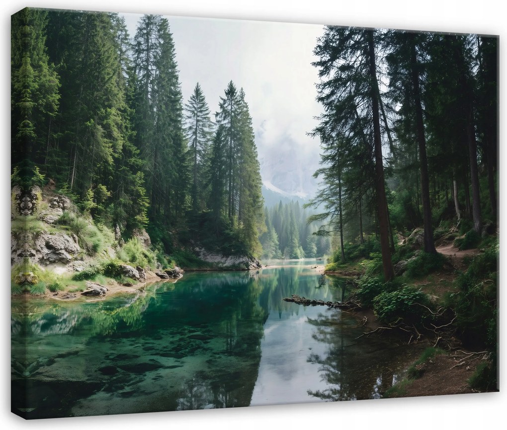 Vászonkép Erdő 3D Fák Természet Tájkép Hálószoba Nappali Vászon 60x40