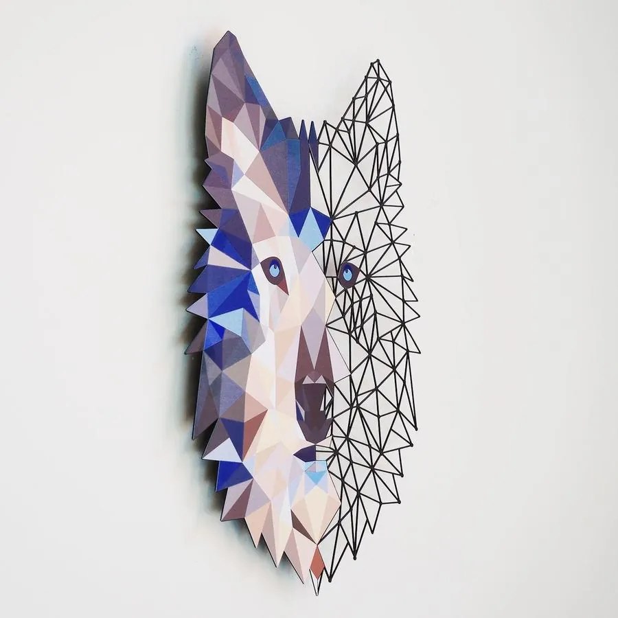 Fém fali dekoráció, Metal Wolf Wall Art - APT721