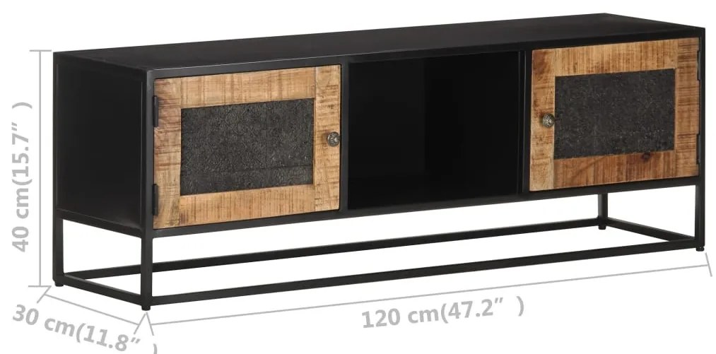 nyers mangófa TV-szekrény 120 x 30 x 40 cm