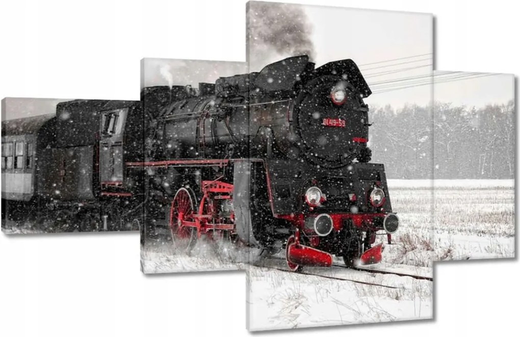 Vászonkép 130x80 Mozdony Ol49-59 Hó