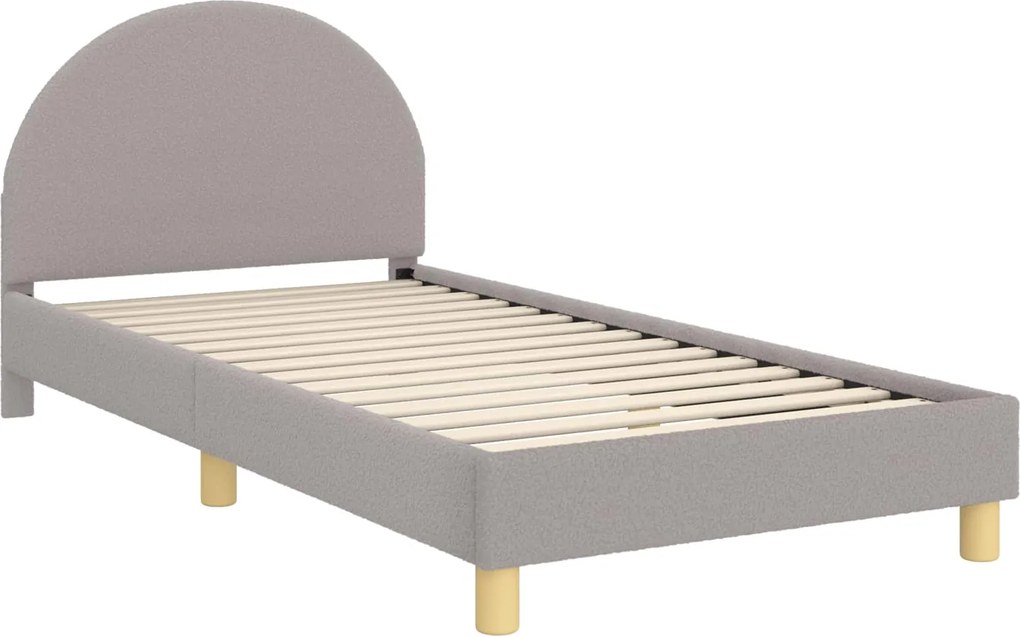 vidaXL Gyerekágy kerettel Világosszürke 90 x 190 cm Juh Gyapjú