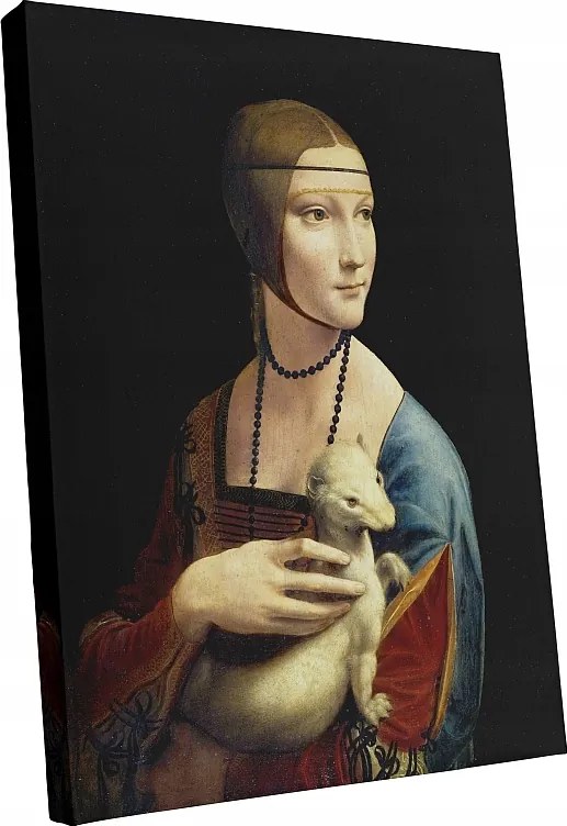 Vászonkép Vinci Hölgy menyéttel 90x120
