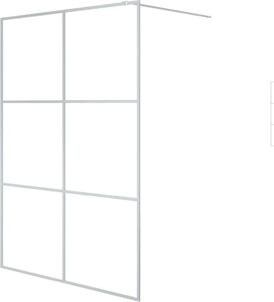 vidaXL ezüstszínű átlátszó ESG üveg zuhanyfal 140x195 cm
