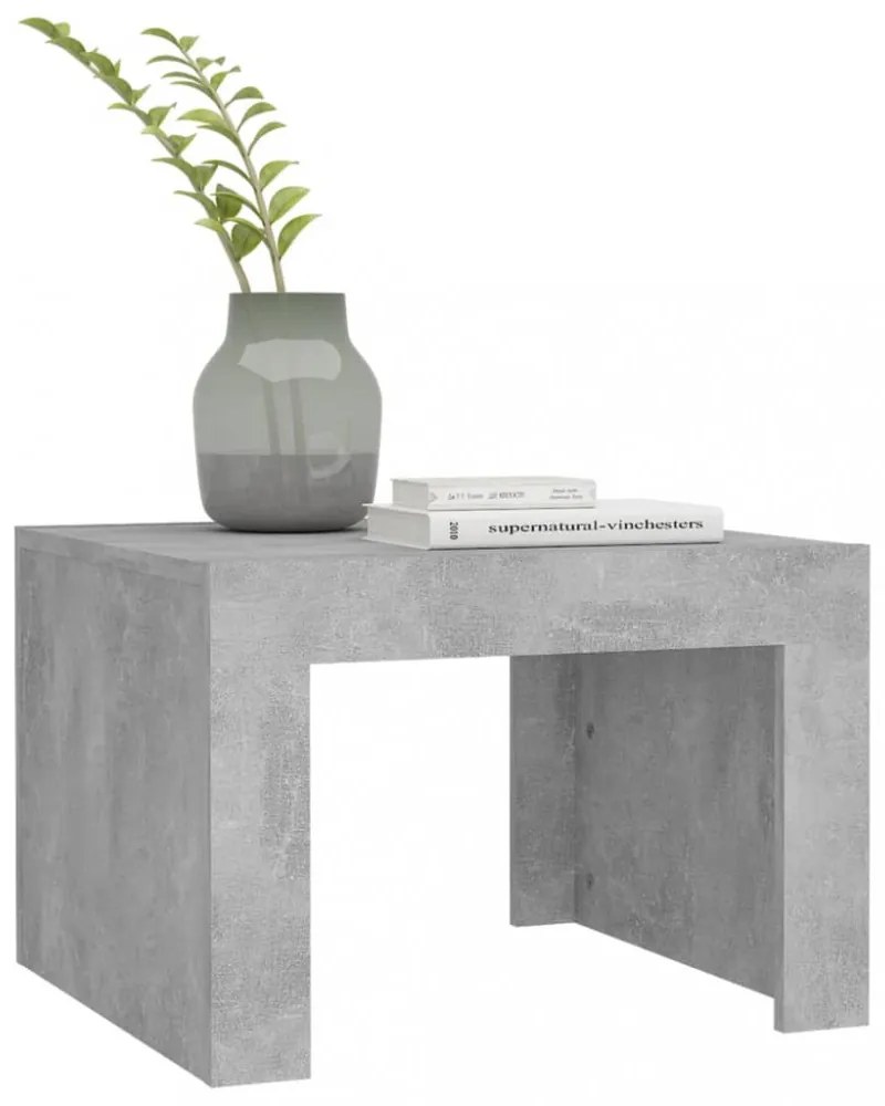 betonszürke szerelt fa dohányzóasztal 50 x 50 x 35 cm