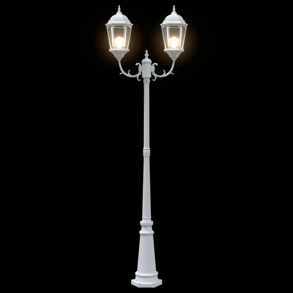 Kertvilágító 2-Lámpás E27 Fehér 235 cm Alumínium
