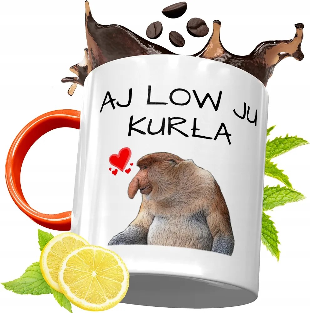 Narancssárga Bögre Valentin Napra Lányoknak, fényképes nyomattal