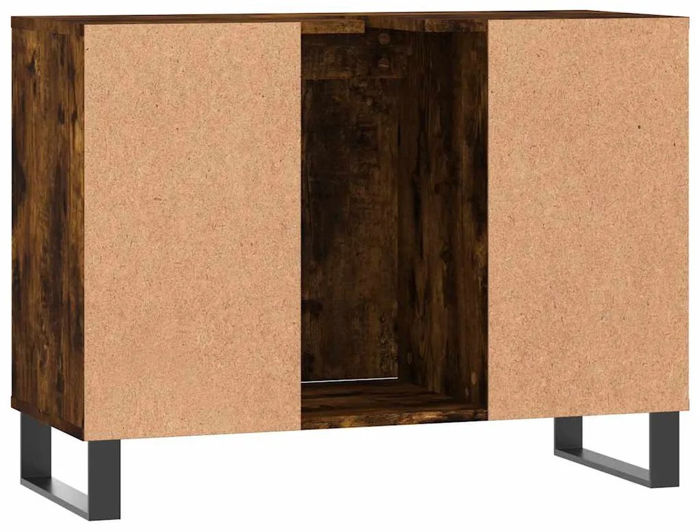 füstös tölgy színű szerelt fa fürdőszobaszekrény 80x33x60 cm