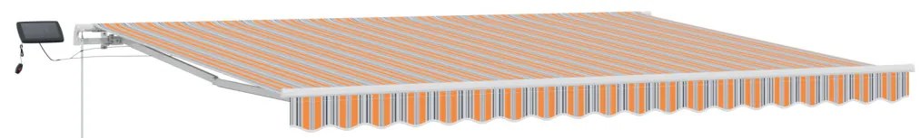 Kézi behúzható napellenző LED színes csíkkal 450x300 cm