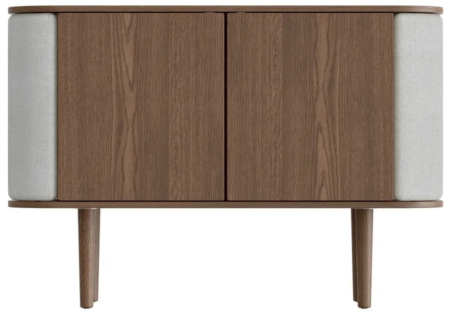 Szürke-barna alacsony komód tölgyfa dekorral 109x75 cm Treasures – UMAGE