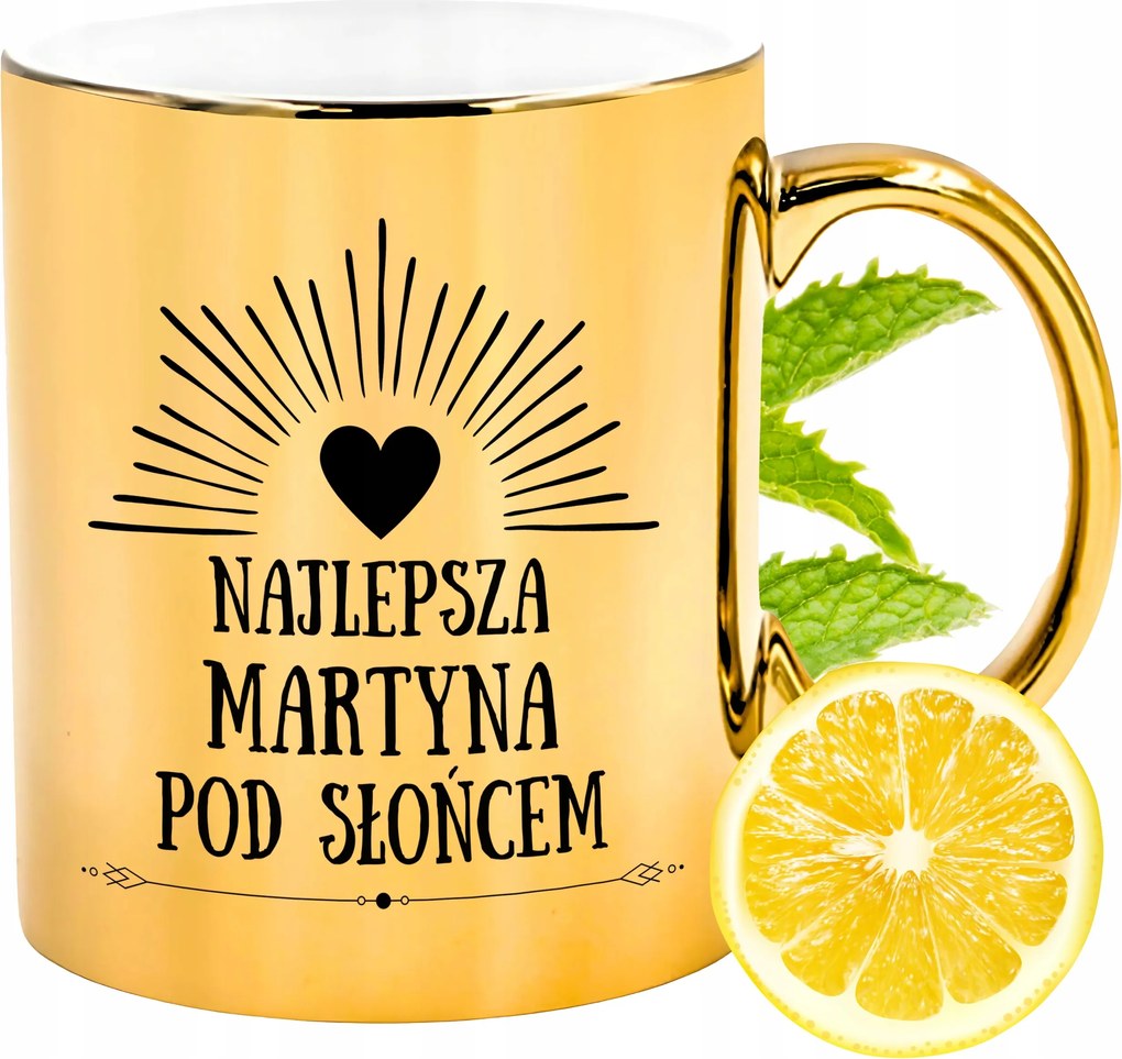 Prémium Arany Csillogó Bögre Martina Ajándék Nyomtatott Fotóval