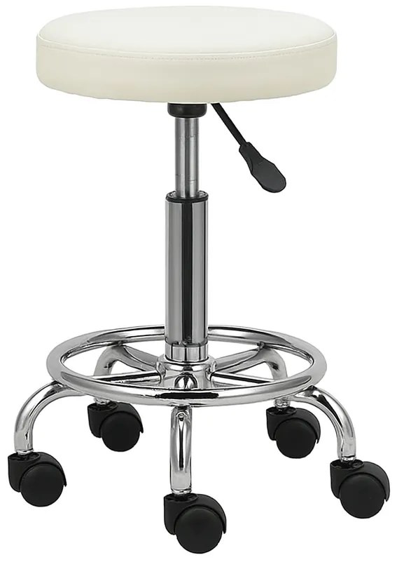 VASHOME Szépségszalonbeli szék, Fodrász szék kerekekkel, fehér