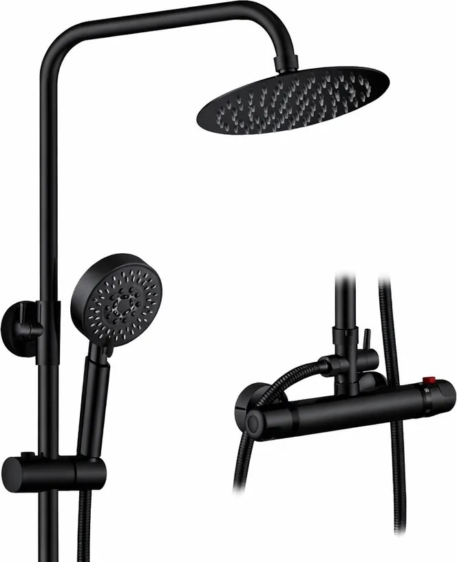 Voile || Black zuhanyszett, termosztátos csapteleppel