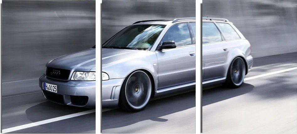 Vászonkép otthonra Audi A4 triptichon falra, klasszikus autó 40x90 cm