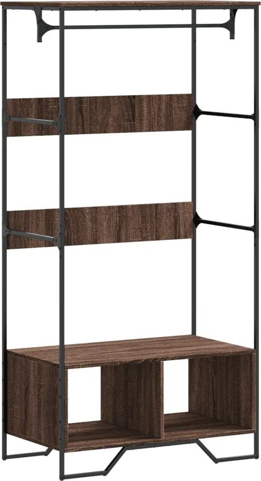 vidaXL barna tölgy színű szerelt fa ruhásszekrény 90 x 50 x 180 cm