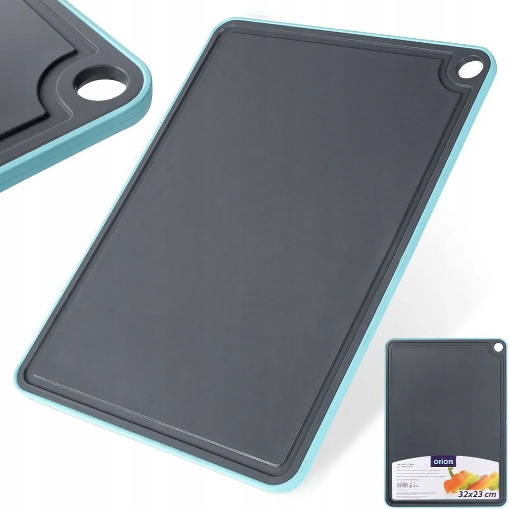 Konyhai Vágódeszka Élelmiszerekhez Műanyag 32X23CM Szürke