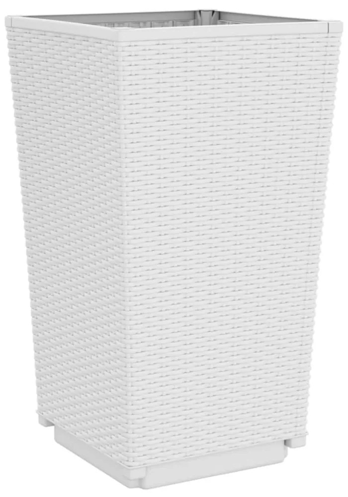 4 db fehér polipropilén kerti ültetőláda 32,5 x 32,5 x 57 cm
