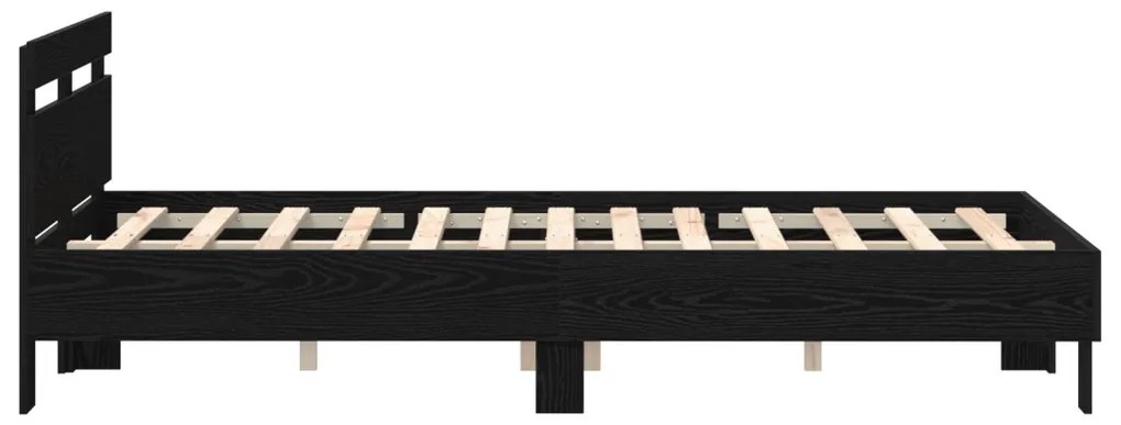 Tölgy ágykeret Fekete tölgy Szerelt fa 135 x 190 cm Tartós
