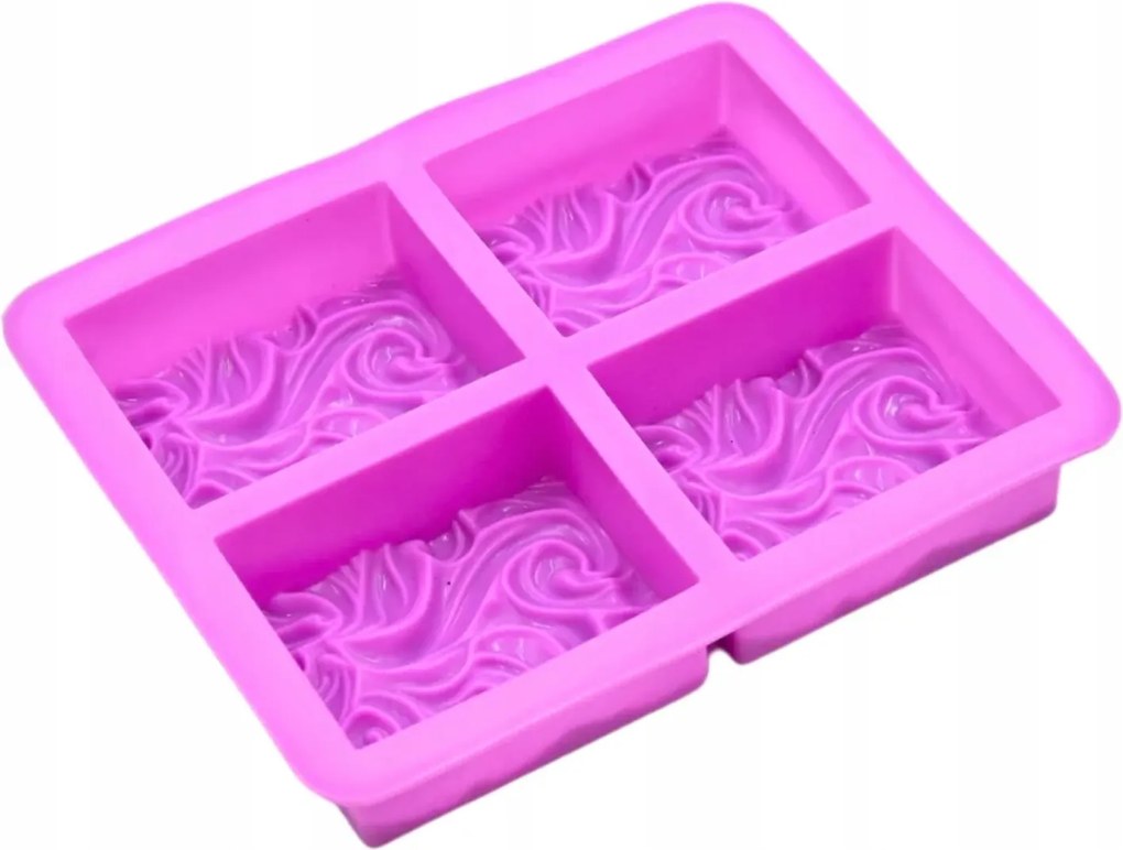 Szilikon Forma 4xTéglalap Minták Patterns Keksz Desszertek Puding MF-266