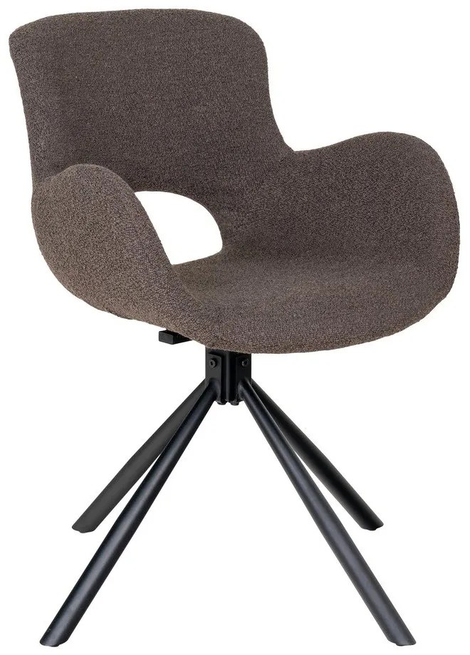 Barna kárpitozott karfás étkezőfotel szett 2 db-os Amorim – House Nordic