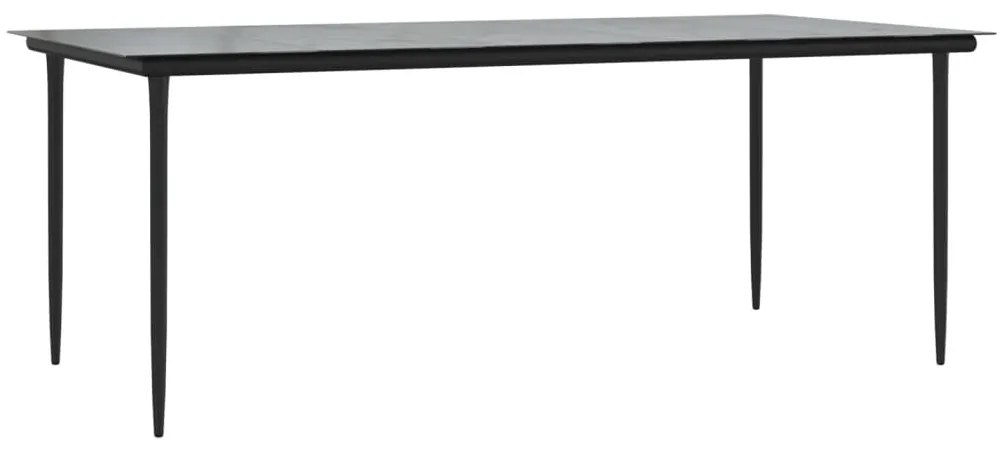 vidaXL 9 részes fekete PVC rattan kerti étkezőgarnitúra