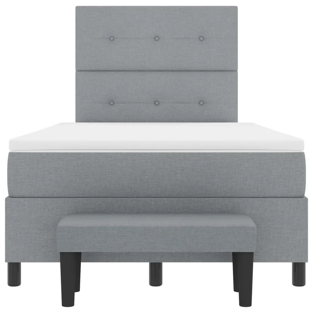 Box Spring Ágy Matraccal és Pad mosott szürke 120x200 cm Szövet