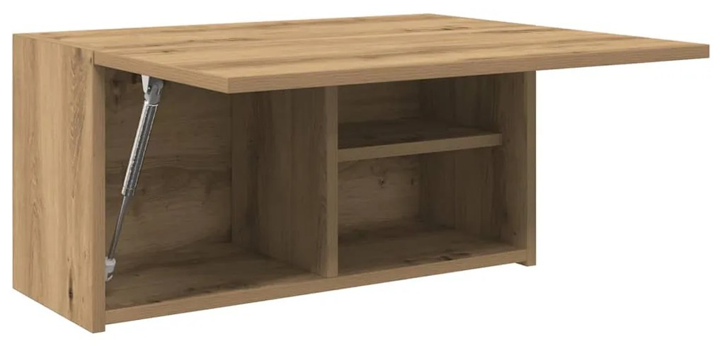 kézműves tölgy szerelt fa fali fürdőszobaszekrény 60x25x30 cm