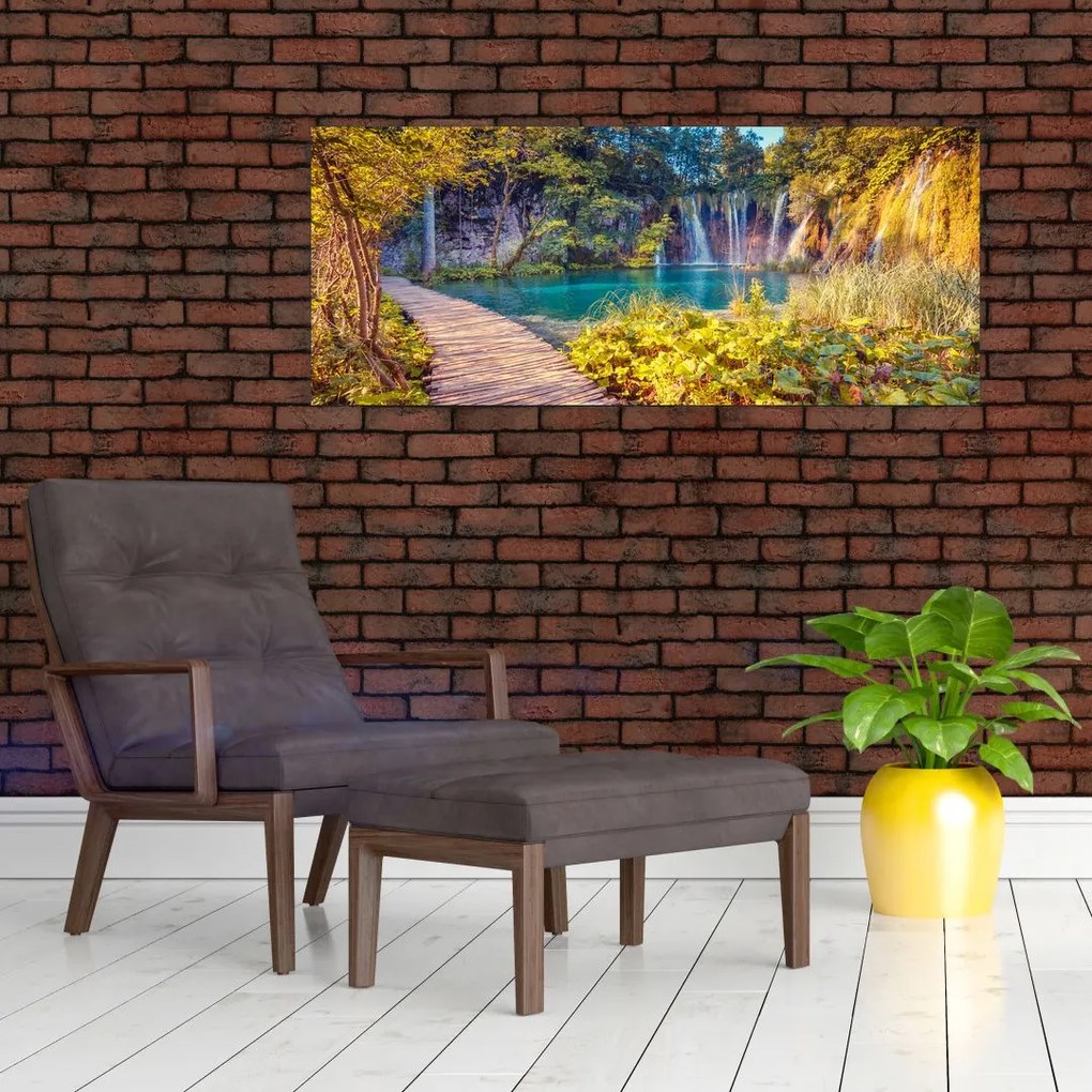 Kép - Plitvicei-tavak, Horvátország (120x50 cm)