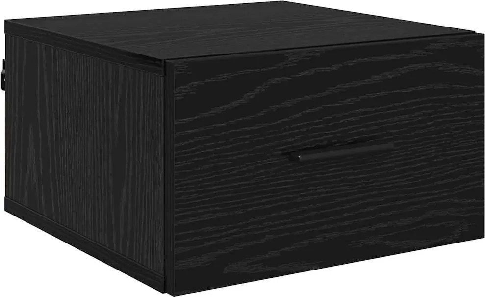 vidaXL Éjjeliszekrény fiókkal Musta tammi 35 x 35 x 20 cm Faanyag