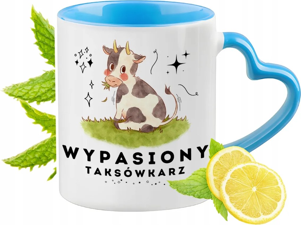 Taxisofőrnek Kék Bögre Szív Alakú Füllel Ajándék