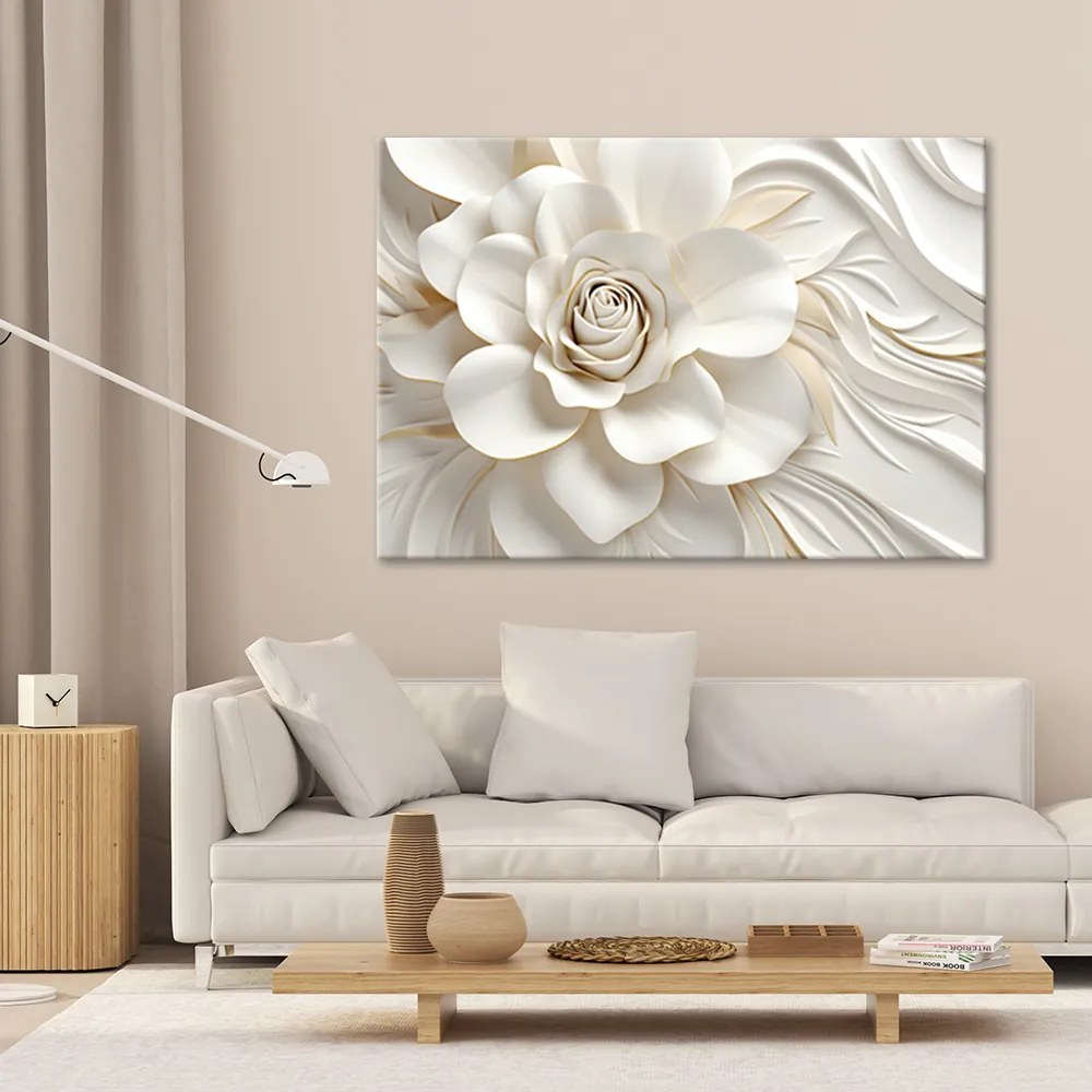 Gario Vászonkép Gyönyörû fehér rózsa Méret: 100 x 70 cm