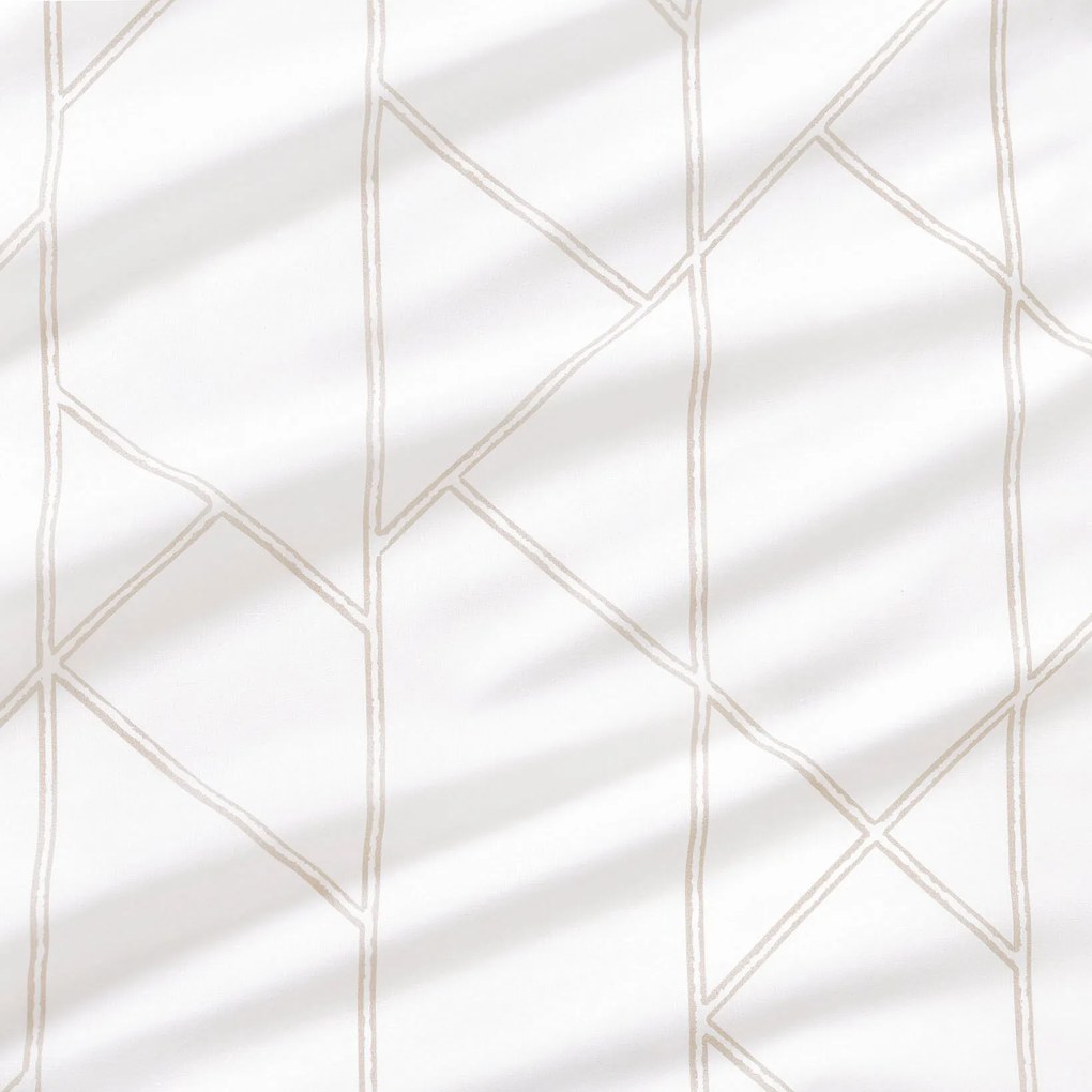 Goldea pamut ágyneműhuzat - geometriai vonalak fehéren 220 x 200 és 2db 70 x 90 cm