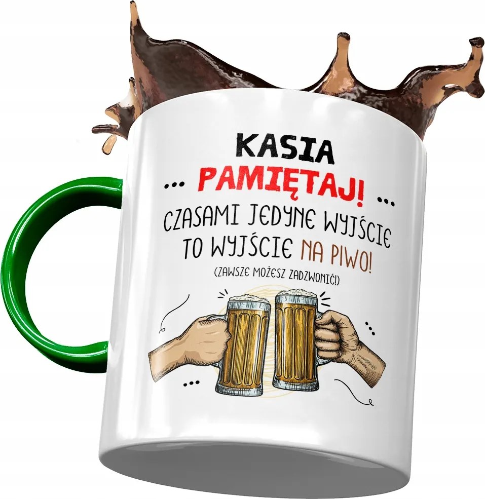 Zöld Bögre Kasi Barátnő Feleség Ajándék Nyomtatott Fotóval