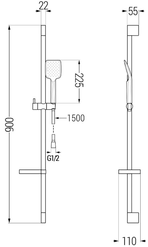 Mexen zuhanygarnitúra DS62, króm, 785624583-00