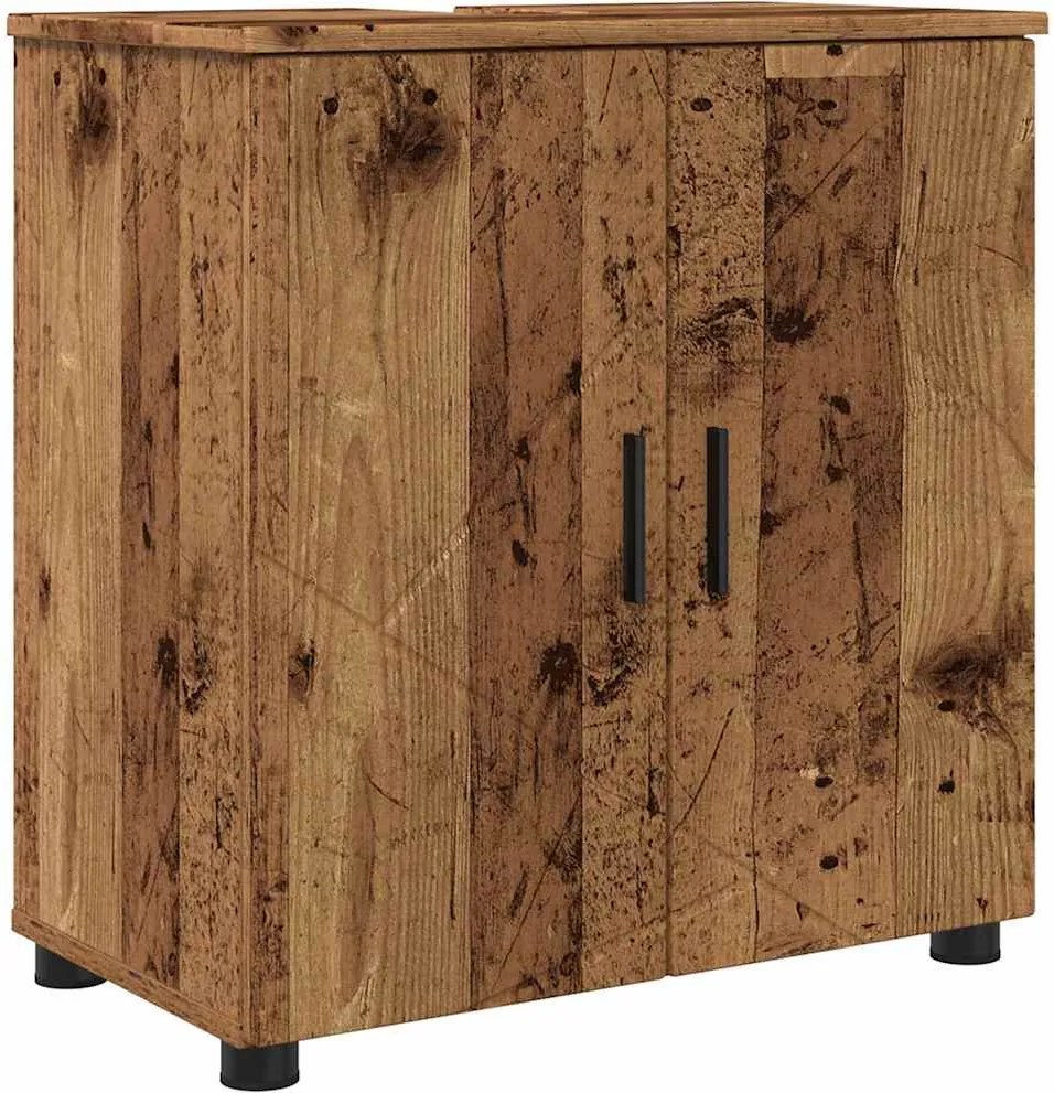 vidaXL Fürdőszoba Székény Öreg fa 61 x 35 x 64 cm Faanyag & Fém