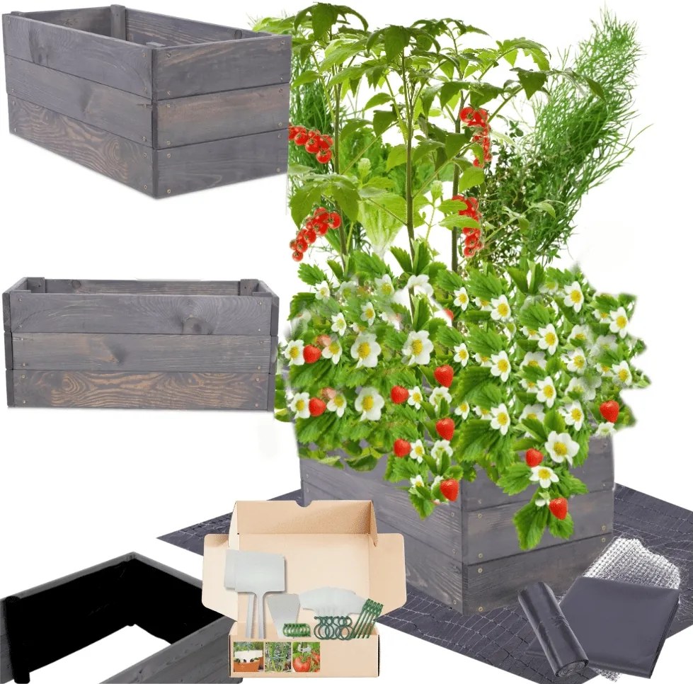 Magasított ágyás impregnáló ládák zöldséges láda virágtartó 27x90x30