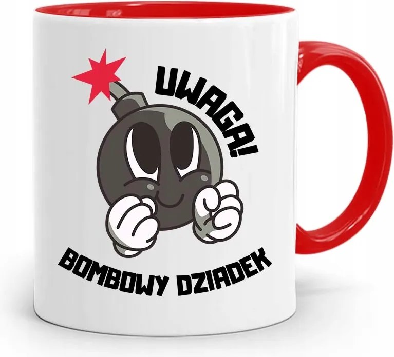 Piros Bögre Ajándék Nagypapának Bomba Nagypapa fényképes nyomtatással