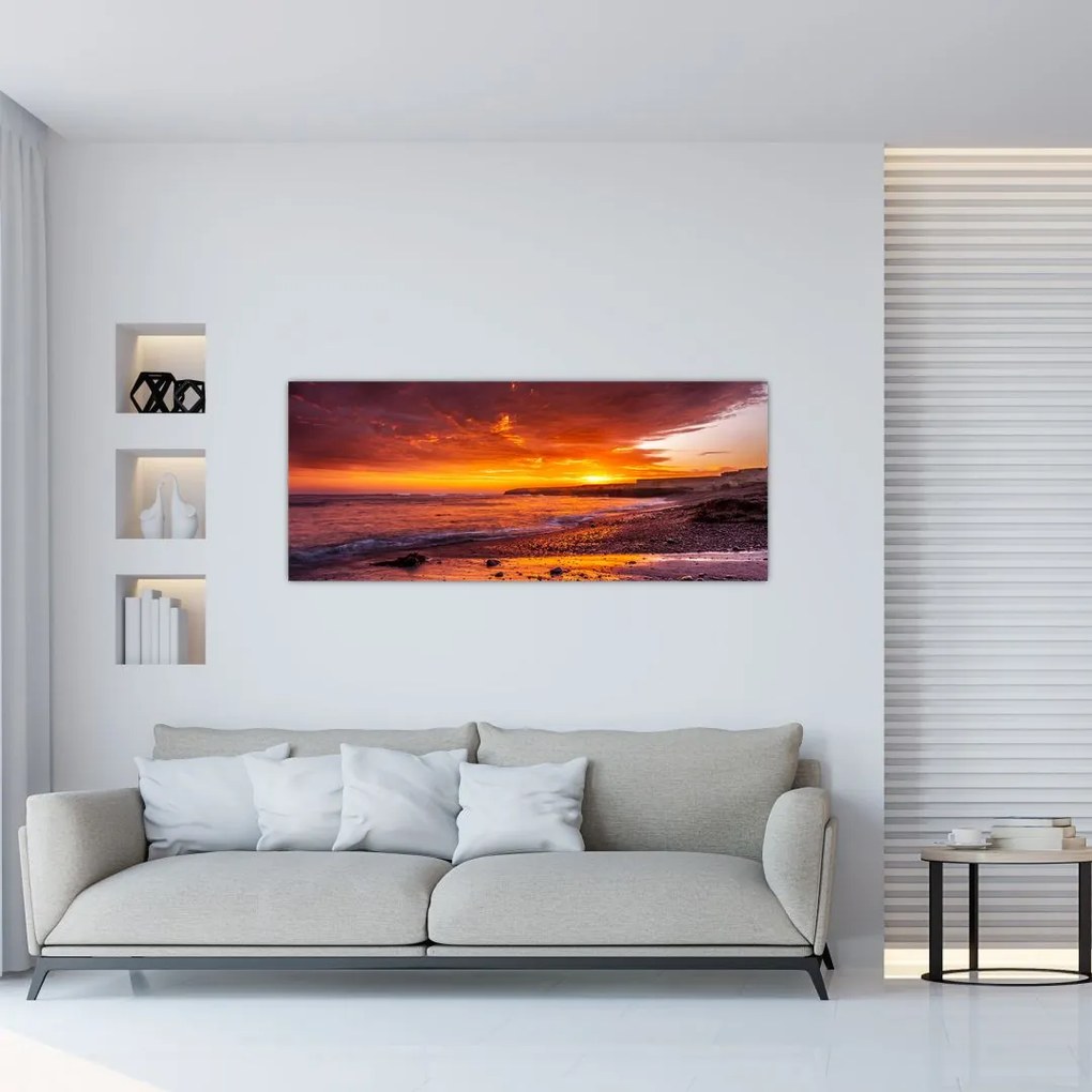 Naplemente a tengernél képe (120x50 cm)