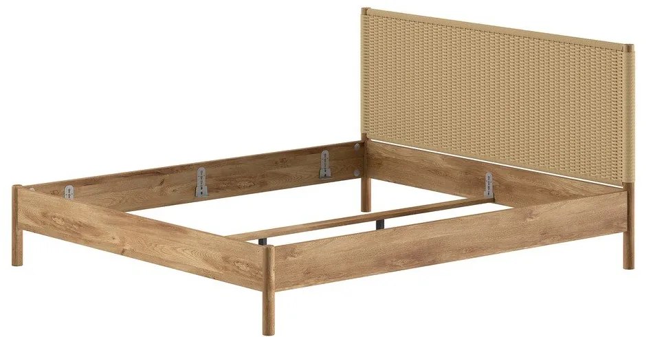 Natúr színű tölgyfa franciaágy ágyrács nélkül 180x200 cm Olive Rope – Vipack