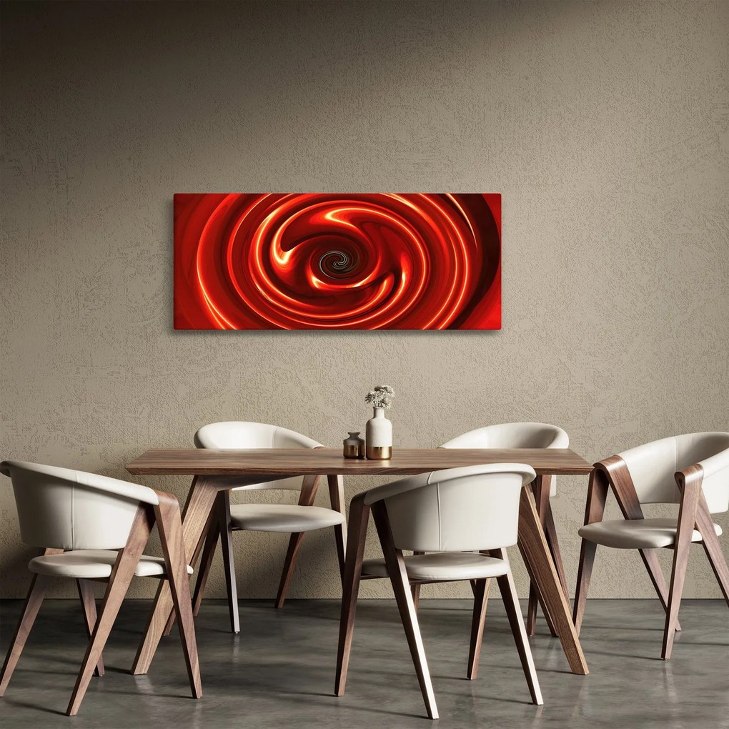 Absztrakt kép - piros spirál (120x50 cm)