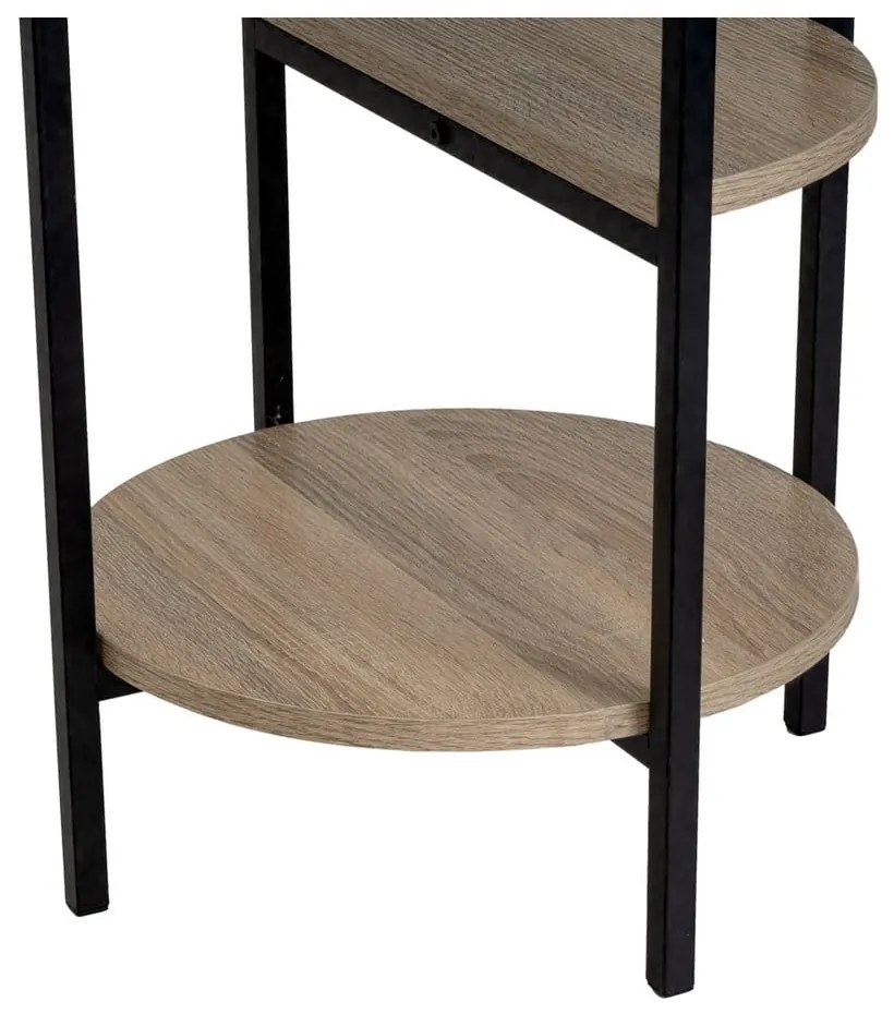 Fekete-natúr színű polcos állvány tölgyfa dekorral 40x80 cm – Casa Selección