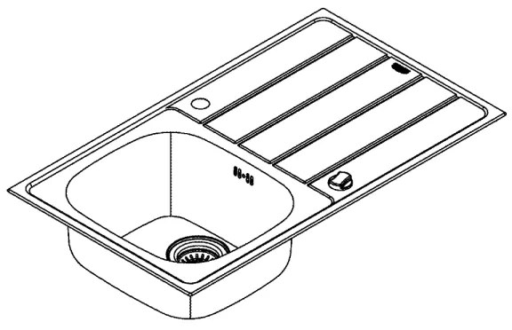 GROHE 31562SD1 - BAU konyhai mosogató és csaptelep szett 860 x 500 mm rozsdamentes acél