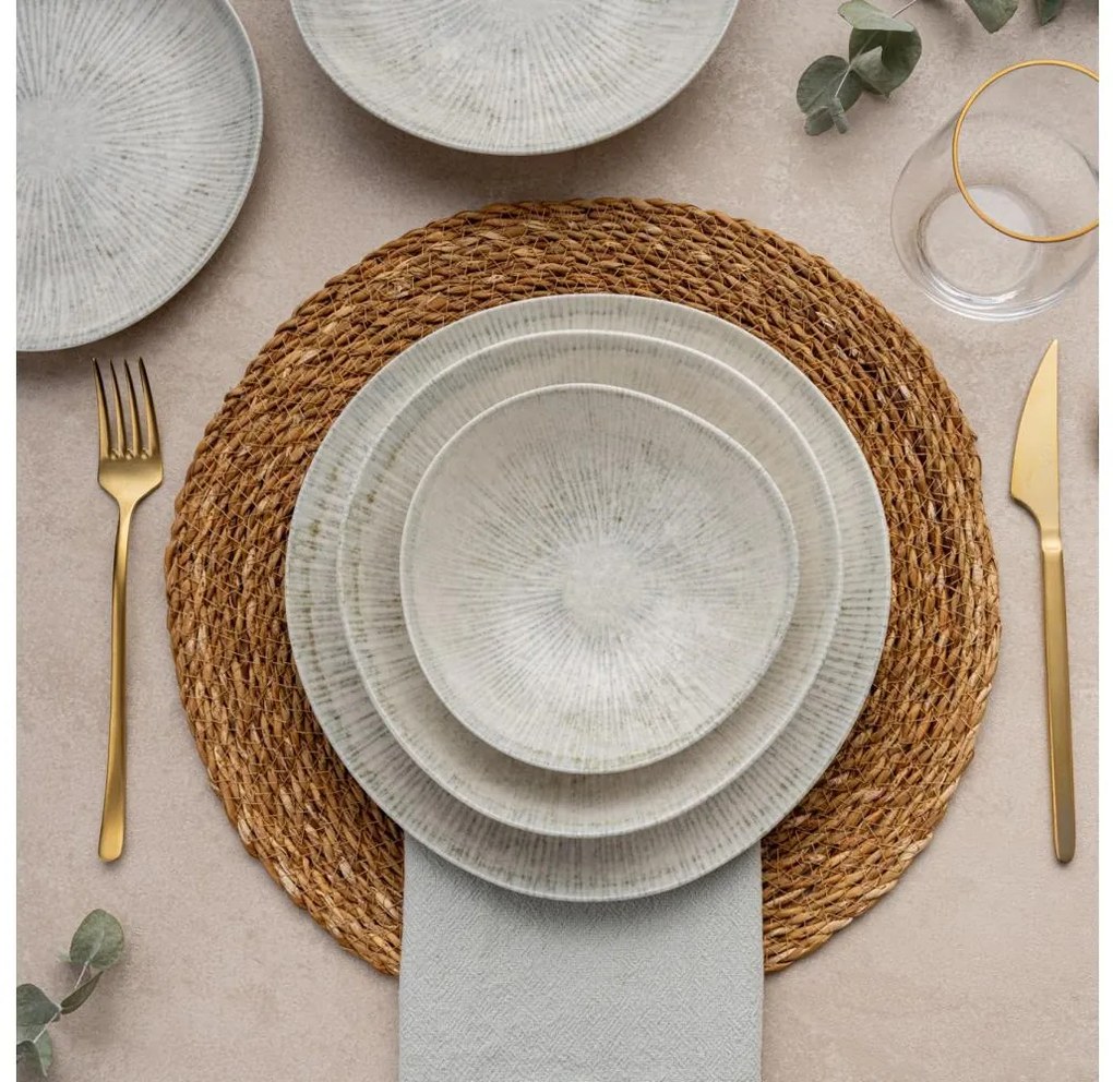 24 darabos szürke porcelán étkészlet