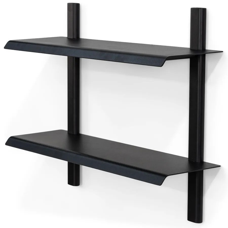 Fekete többszintes fém fali polc 60 cm Hola – Spinder Design