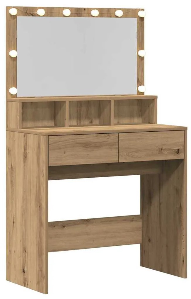 Öltözködőasztal kézműves tölgy 80 x 41 x 134,5 cm Faanyag