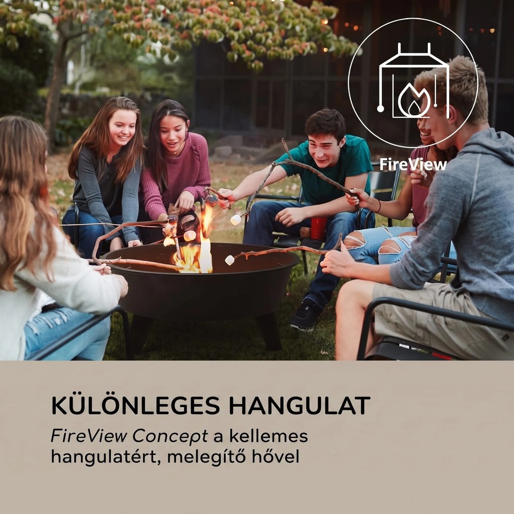 Blumfeldt Nolana, 2 az 1-ben, tűzrakóhely és grill, Ø73cm szikrafogó, Ø64 cm grill, acél, fekete